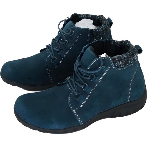 Propét Delaney Blue Ankle Boots Lace Up Zip Comfort - Women's US 6.5N - Picture 2 of 6